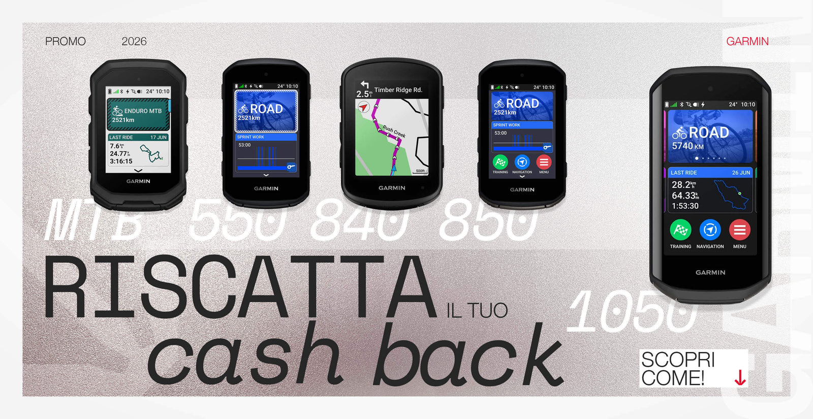 Promo Cashback Garmin 2026: fino a 200€ di rimborso sui ciclocomputer Edge