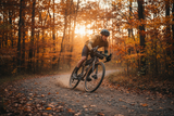 vorrei foto scale gravel 20 con biker in azione su terreno fuoristrada stagione autunnale